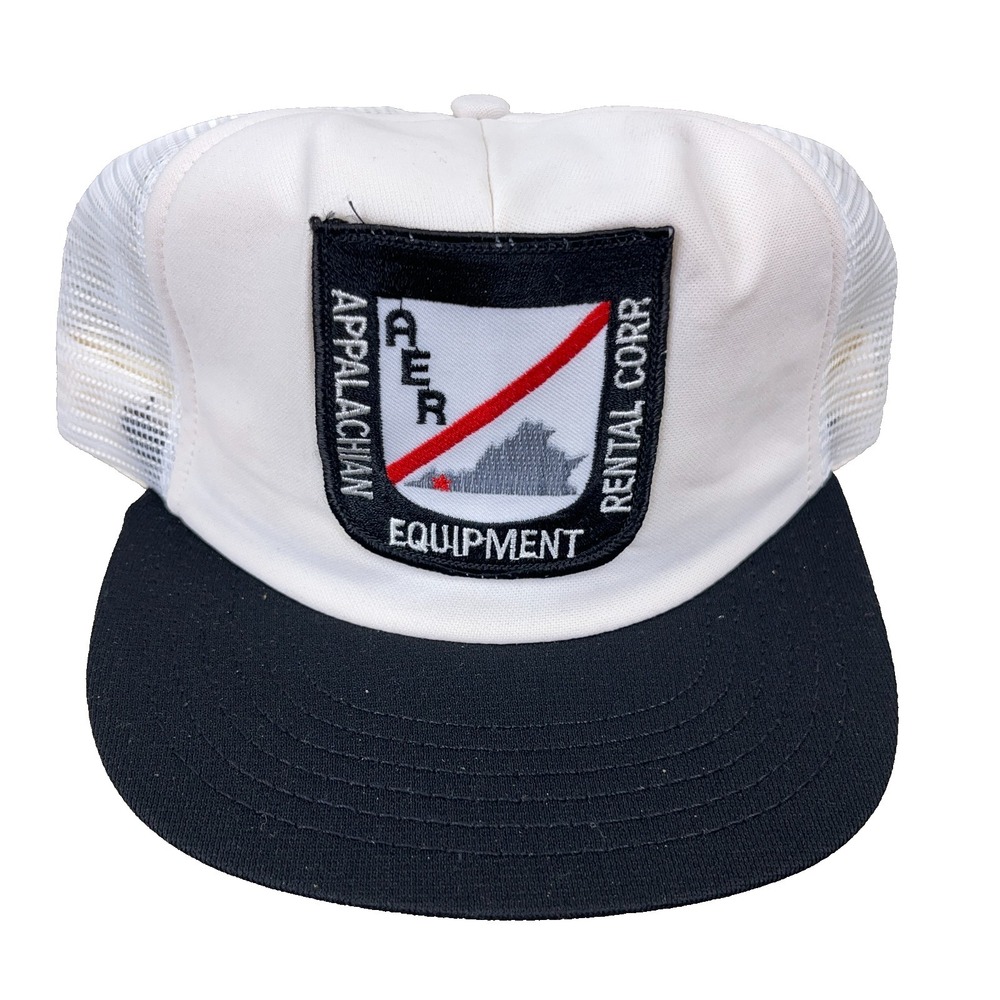 Vintage Appellation Equipment Trucker Hat Cap Made In USA Patch 80s Snapback BG*